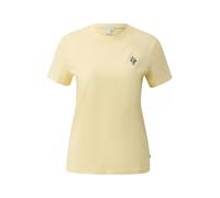 Q/S designed by - Basic T-Shirt mit Stickerei gelb - Gr. - S