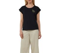 T-Shirt S.OLIVER BLACK LABEL, Damen, Gr. 36, schwarz, Interlock, Obermaterial: 100% Baumwolle, bedruckt, regular fit taillenbedeckt, Rundhals, Shirts T-Shirt, mit Motiv Print (73349704-36)