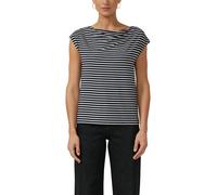 s.Oliver BLACK LABEL Loose Fit T-Shirt aus Viskose-Mix in Marine, Größe 44