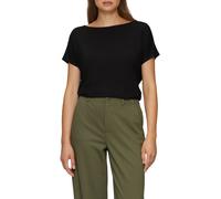 T-Shirt S.OLIVER, Damen, Gr. 36, schwarz, Jersey, Obermaterial: 95% Viskose, 5% Elasthan, unifarben, regular fit taillenbedeckt, Rundhals, Shirts T-Shirt, mit Markenlabel (59441039-36)