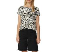 T-Shirt S.OLIVER, Damen, Gr. 40, sanftes weiß leo, Jersey, Obermaterial: 95% Viskose, 5% Elasthan, bedruckt, regular fit taillenbedeckt, U-Boot-Ausschnitt, Shirts T-Shirt, mit All-Over Print (82709055