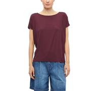 T-Shirt S.OLIVER, Damen, Gr. 42, burgundy, Jersey, Obermaterial: 95% Viskose, 5% Elasthan, regular fit taillenbedeckt, Rundhals, Shirts T-Shirt, mit Markenlabel (91643022-42) burgundy