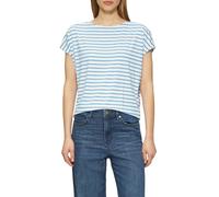 T-Shirt S.OLIVER, Damen, Gr. 42, fresh blau stripe, Jersey, Obermaterial: 95% Viskose, 5% Elasthan, regular fit taillenbedeckt, Rundhals, Shirts T-Shirt, mit Markenlabel (91987146-42) fresh blau strip