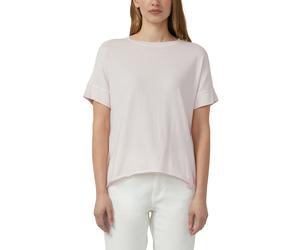 T-Shirt S.OLIVER, Damen, Gr. 42, rosa (rose), Web, Obermaterial: 100% Baumwolle, unifarben, relaxed fit normal, Rundhals, Bündchen, Shirts T-Shirt, mit offenem Saum (72533201-42) rose