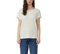 T-Shirt S.OLIVER, Damen, Gr. 42, sanftes weiß, Strick, Obermaterial: 96% Polyester, 4% Elasthan, Strukturmuster, relaxed fit normal, U-Boot-Ausschnitt, Shirts T-Shirt, mit Struktur Muster (50752038-42