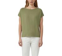 T-Shirt S.OLIVER, Damen, Gr. 44, khaki, Jersey, Obermaterial: 95% Viskose, 5% Elasthan, regular fit taillenbedeckt, Rundhals, Shirts T-Shirt, mit Markenlabel (17157858-44) khaki