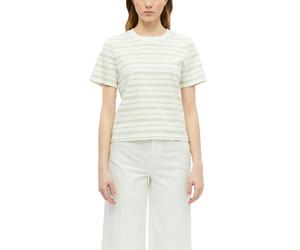 T-Shirt S.OLIVER, Damen, Gr. 44, sanftes weiß stripe, Jersey, Obermaterial: 100% Baumwolle, gestreift, normal hüftbedeckend, Rundhals, gerader Abschluss, Shirts T-Shirt, mit Streifen Muster (54047366-