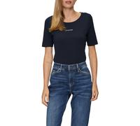 s.Oliver Damen T-Shirt, Baumwolle, Rundhals, Kurzarm, Elastisch, Blau, Größe 46