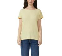 T-Shirt S.OLIVER, Damen, Gr. 46, butter gelb, Strick, Obermaterial: 96% Polyester, 4% Elasthan, Strukturmuster, relaxed fit normal, U-Boot-Ausschnitt, Shirts T-Shirt, mit Struktur Muster (86256124-46)