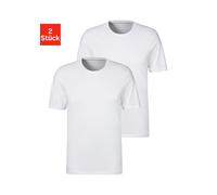 T-Shirt S.OLIVER, Damen, Gr. M, weiß, Jersey, Obermaterial: 95% Baumwolle, 5% Elasthan, unifarben, Basic, bequem normal, Rundhals, abgesteppte Kante, Shirts T-Shirt, klassisches Unterziehshirt (642463
