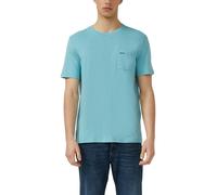 T-Shirt S.OLIVER, Damen, Gr. XL, petrol, Single Jersey, Obermaterial: 100% Baumwolle, meliert, normal hüftbedeckend, Rundhals, Shirts T-Shirt, in melierter Optik (97542131-XL) petrol