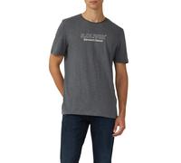 Meliertes T-Shirt mit Rollkante und Frontprint XL grau 2169412.95D1.XL