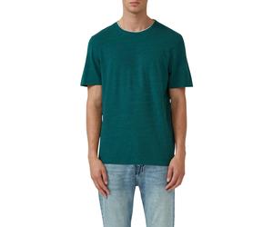T-Shirt S.OLIVER, Herren, Gr. L, bottle grün, Piqué, Obermaterial: 55% Baumwolle, 45% Polyester, meliert, regular fit normal, Rundhals, Shirts T-Shirt (87796800-L) bottle grün