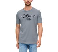 s.Oliver Baumwoll-T-Shirt mit Logo-Print Grau Größe M
