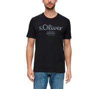 s.Oliver T-Shirt Single Jersey Herren Regular Fit 100% Baumwolle Logo-Print Schwarz XXL