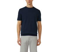 T-Shirt S.OLIVER, Jungen, Gr. XXL, navy, Strick, Obermaterial: 100% Baumwolle, unifarben, regular fit normal, Rundhals, Shirts T-Shirt, mit Leinen Anteil (31298235-XXL) navy