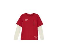 T-Shirt S.OLIVER JUNIOR, Jungen, Gr. 158/164, rot, Jersey, Obermaterial: 100% Baumwolle, bedruckt, regular fit normal, Rundhals, Shirts T-Shirt, mit Print (24788263-158)