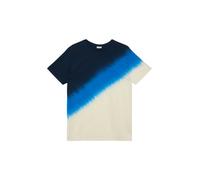 T-Shirt S.OLIVER JUNIOR, Jungen, Gr. 170/176, navy ecru, Jersey, Obermaterial: 100% Baumwolle, bedruckt, regular fit normal, Rundhals, abgesteppte Kante, Shirts T-Shirt, Regular Fit, Batik-Look (42578