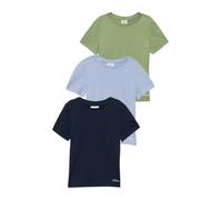 T-Shirt S.OLIVER JUNIOR, Mädchen, Gr. 104/110, blau, grün, navy, Jersey, Obermaterial: 100% Baumwolle, unifarben, regular fit normal, Rundhals, gerader Abschluss, Shirts T-Shirt, mit Rundhalsausschnit
