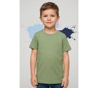 T-Shirt S.OLIVER JUNIOR, Mädchen, Gr. 116/122, blau, grün, navy, Jersey, Obermaterial: 100% Baumwolle, unifarben, regular fit normal, Rundhals, gerader Abschluss, Shirts T-Shirt, mit Rundhalsausschnit