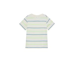 T-Shirt S.OLIVER JUNIOR, Mädchen, Gr. 128/134, beige stripe, Jersey, Obermaterial: 98% Baumwolle, 2% Polyester, gestreift, normal hüftbedeckend, Rundhals, abgesteppte Kante, Shirts T-Shirt, Gerade, be