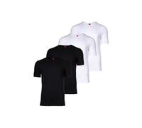 s.Oliver Herren T-Shirt, 4er Pack - Basic, Rundhals, einfarbig Weiß/Schwarz M