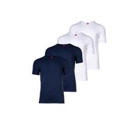 s.Oliver Herren T-Shirt, 4er Pack - Basic, Rundhals, einfarbig Weiß/Marine S