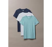 T-Shirt "S/S CREW NECK 3PK", Herren, Gr. M (50), bunt, Jersey, Obermaterial: 100% Baumwolle, CALVIN KLEIN UNDERWEAR, Basic, klassisch hüftlang, Rundhals, abgesteppt, Shirts T-Shirt, mit Logostickerei