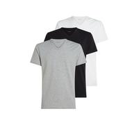 T-Shirt "S/S V NECK 3PK", Herren, Gr. XXXL (58), schwarz-weiß (schwarz, weiß, grau), Jersey, Obermaterial: 57% Baumwolle, 38% Polyester, 5% Elasthan, CALVIN KLEIN UNDERWEAR, unifarben, Basic, normal h