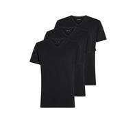 T-Shirt "S/S V NECK 3PK", Herren, Gr. L (52), schwarz (schwarz, schwarz, schwarz), Jersey, Obermaterial: 57% Baumwolle, 38% Polyester, 5% Elasthan, CALVIN KLEIN UNDERWEAR, unifarben, Basic, normal hüf