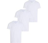Calvin Klein Herren 3er Pack T-Shirts Kurzarm mit V-Ausschnitt, Weiß (White, White, White), M