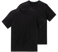 Schiesser Herren American T-Shirt - 2er-Pack Essentials schwarz Gr. M