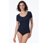 Schiesser Damen T-Shirt 3862737 Feinripp kobaltblau Größe 34