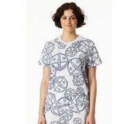 Schiesser Mix and Relax Short Sleeve Shirt Weiß Muster Baumwolle XX-Large Damen