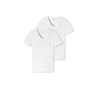 T-Shirt SCHIESSER "T-Shirt 2PACK T-shirt 2er Pack", Jungen, Gr. S, weiß, Obermaterial: 95% Baumwolle CO. 5% Elasthan EL., Shirts T-Shirt (49233435-S) weiß