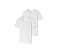 T-Shirt SCHIESSER "T-Shirt 2PACK T-shirt 2er Pack", Jungen, Gr. XXL, weiß, Obermaterial: 95% Baumwolle CO. 5% Elasthan EL., Shirts T-Shirt (48248103-XXL) weiß
