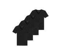 SCHIESSER Herren T-Shirt 4er Pack - Serie "95/5", V-Ausschnitt, S-4XL Schwarz 2XL