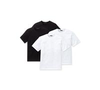 SCHIESSER Herren American T-Shirt 4er Pack - 1/2 Arm, Unterhemd, Rundhals Schwaz/Weiß 3XL