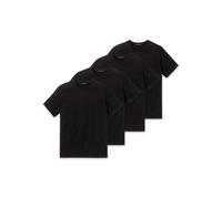 SCHIESSER Herren American T-Shirt 4er Pack - 1/2 Arm, Unterhemd, Rundhals Schwarz M