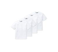 SCHIESSER Herren American T-Shirt 4er Pack - 1/2 Arm, Unterhemd, Rundhals Weiß S