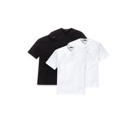 SCHIESSER Herren American T-Shirt 4er Pack - 1/2 Arm, Unterhemd, V-Ausschnitt SchwarzWeiß 2XL