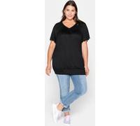 T-Shirt SHEEGO "T-Shirt", Damen, Gr. 44/46, schwarz, 100% Viskose, unifarben, Rundhals, Shirts T-Shirt (67638449-44) schwarz