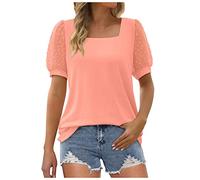 T Shirt Schwarz Damen Taifun Damen Shirt High Top Sneakers Damen Damen Tshirt Sommer Combat Shirt Shirtbluse Damen Tunika Damen Sommer Elegant Poloshirt Damen Kurzarm (3-Pink, XL)