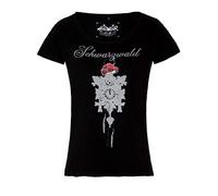 T-Shirt Schwarzwald Glam schwarz | Bollenhut Shirt für Damen Gr. S