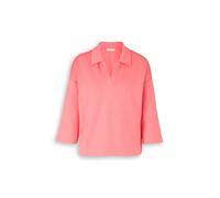 Tom Tailor - Loose Fit Scuba Langarmshirt mit Polokragen soft coral pink - Gr. - XL