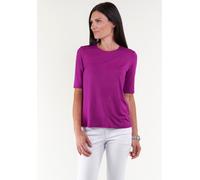 T-Shirt SEIDEL MODEN, Damen, Gr. 36, lila (beere), Jersey, Obermaterial: 95% Viskose, 5% Elasthan, unifarben, Basic, figurumspielend hüftlang, Rundhals, abgesteppte Kante, Shirts T-Shirt, mit Rundhals