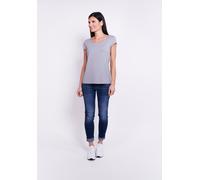 T-Shirt SEIDEL MODEN, Damen, Gr. 38, grau, Jersey, Obermaterial: 95% Viskose, 5% Elasthan, unifarben, figurumspielend hüftlang, Rundhals, abgesteppte Kante, Shirts T-Shirt, mit Kappenärmel, MADE IN GE