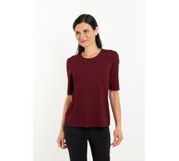 T-Shirt SEIDEL MODEN, Damen, Gr. 42, bordeaux, Jersey, Obermaterial: 94% Viskose, 6% Elasthan, unifarben, Basic, figurumspielend hüftlang, Rundhals, abgesteppte Kante, Shirts T-Shirt, mit Rundhalsauss