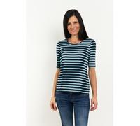 T-Shirt SEIDEL MODEN, Damen, Gr. 44, blau (navy,69), Jersey, Obermaterial: 95% Viskose, 5% Elasthan, gestreift, regular fit taillenbedeckt, Rundhals, Shirts T-Shirt, mit Streifenmuster, MADE IN GERMAN