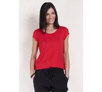 T-Shirt SEIDEL MODEN, Damen, Gr. 46, rot, Jersey, Obermaterial: 96% Viskose, 4% Elasthan, unifarben, figurumspielend hüftlang, Rundhals, abgesteppte Kante, Shirts T-Shirt, mit Kappenärmel, MADE IN GER